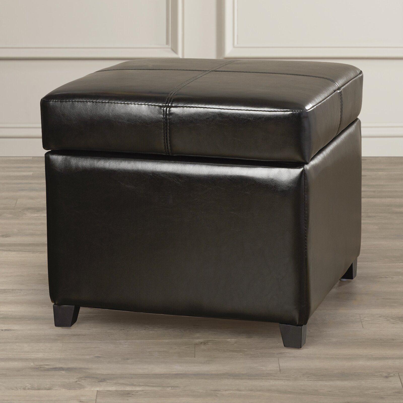 Darby Home Co Leitch Vegan Leather Storage Ottoman & Reviews